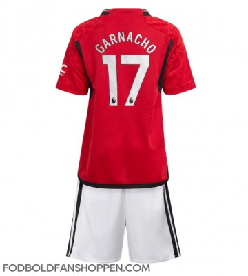 Manchester United Alejandro Garnacho #17 Hjemmebanetrøje Børn 2023-24 Kortærmet (+ Korte bukser)